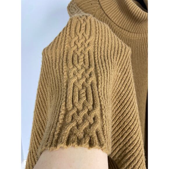 Anthropologie, fits like Large, Camel Brown Sweater, Celtic Knit Sleeve, Relaxed - Picture 2 of 7